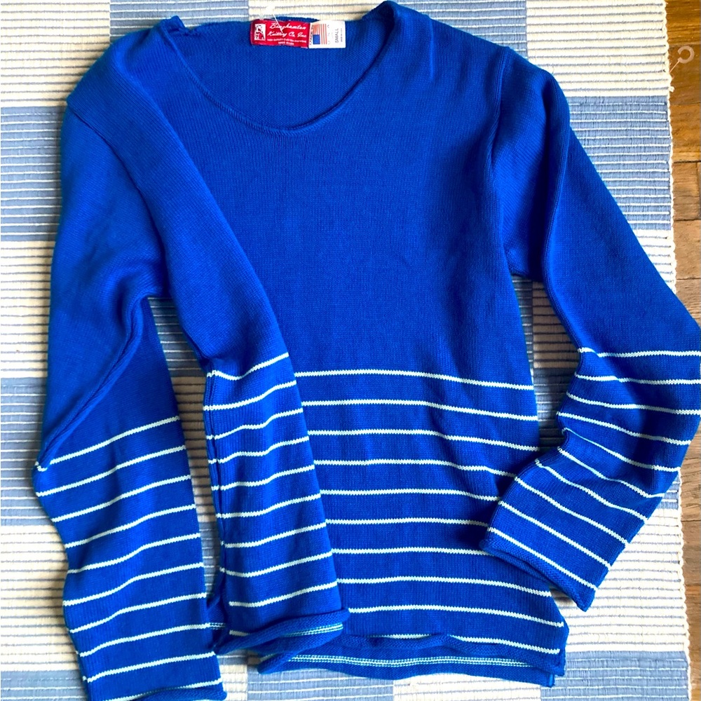 Vintage USA made Binghamton knitwear blue sweater
